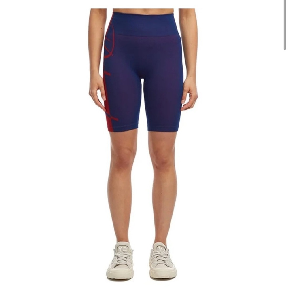 Rhude Women’s Core Techknit Blue & Red Biker Shorts - New With Tags - Size Large